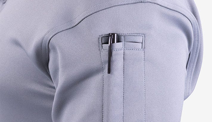 Pen holder on sleeve